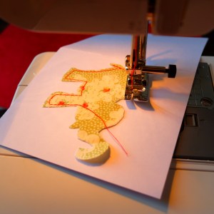 Cartes cousues éléphant